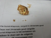 2 x klaproos verguld 24-karaats goud - afbeelding 3 van  4