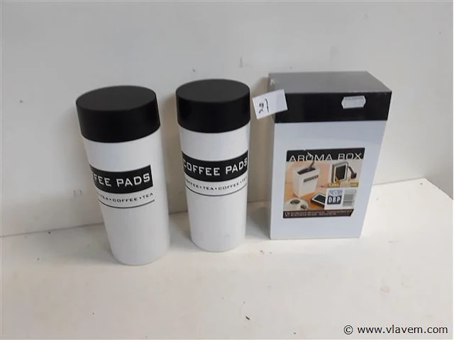 2 x koffiepad houder + 1 x aroma koffie box 1,25 l - afbeelding 1 van  2
