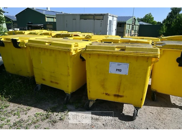 2 x kunststof afvalcontainer 1100 liter - afbeelding 1 van  7
