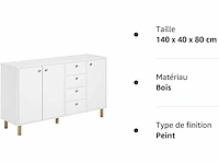 2 x ladekast slaapkamer dressoir woonkamer keuken opbergkast met 3 deuren 4 lades - afbeelding 7 van  7