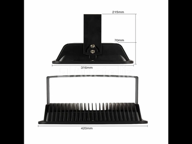 2 x led breedstraler 200w - 6500k koud wit - afbeelding 4 van  5