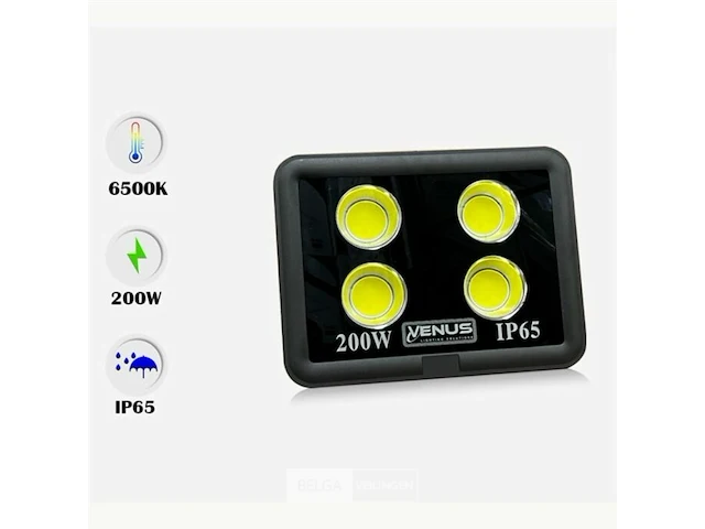 2 x led breedstraler 200w - 6500k koud wit - afbeelding 1 van  6