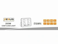 2 x led breedstraler 200w - 6500k koud wit - afbeelding 6 van  6