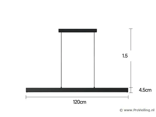 2 x led lineaire 35w pendellamp zwart - afbeelding 3 van  5