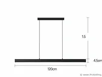 2 x led lineaire 35w pendellamp zwart - afbeelding 3 van  5