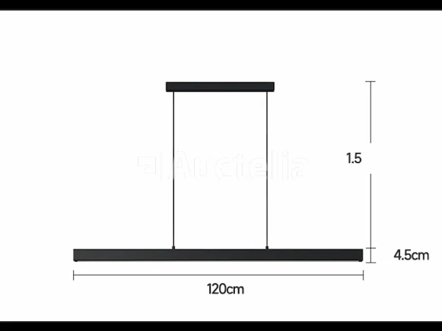 2 x led lineaire hanglamp – 35w – 120cm – zwart – geïntegreerde led – montagekit inbegrepen - afbeelding 4 van  5