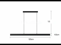 2 x led lineaire hanglamp – 35w – 120cm – zwart – geïntegreerde led – montagekit inbegrepen - afbeelding 4 van  5