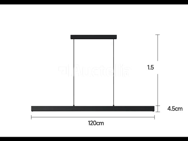 2 x led lineaire hanglamp – 35w – 120cm – zwart – ingebouwde led – inclusief montageset - afbeelding 4 van  6