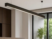 2 x led lineaire hanglamp – 35w – 120cm – zwart – ingebouwde led – inclusief montageset - afbeelding 1 van  5