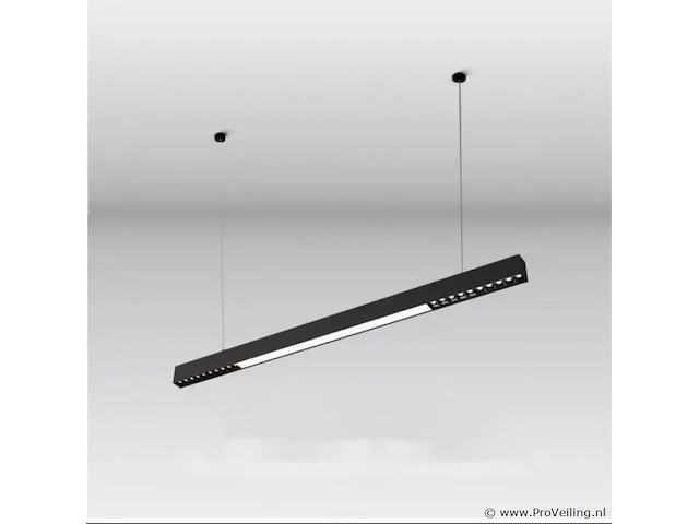 2 x led lineaire hanglamp – 35w – 120cm – zwart – ingebouwde led – inclusief montageset - afbeelding 2 van  5