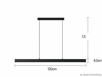 2 x led lineaire hanglamp – 35w – 120cm – zwart – ingebouwde led – inclusief montageset - afbeelding 5 van  6