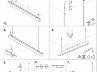 2 x led lineaire hanglamp – 35w – 120cm – zwart – ingebouwde led – inclusief montageset - afbeelding 6 van  6