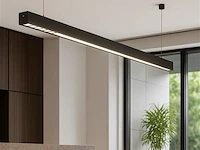 2 x led lineaire hanglamp – 35w – 120cm – zwart – ingebouwde led – inclusief montageset - afbeelding 1 van  5