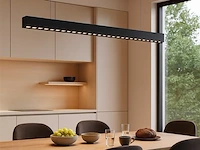 2 x led lineaire hanglamp – 35w – 120cm – zwart – ingebouwde led – inclusief montageset - afbeelding 2 van  6