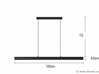 2 x led lineaire hanglamp – 35w – 120cm – zwart – ingebouwde led – inclusief montageset - afbeelding 5 van  6