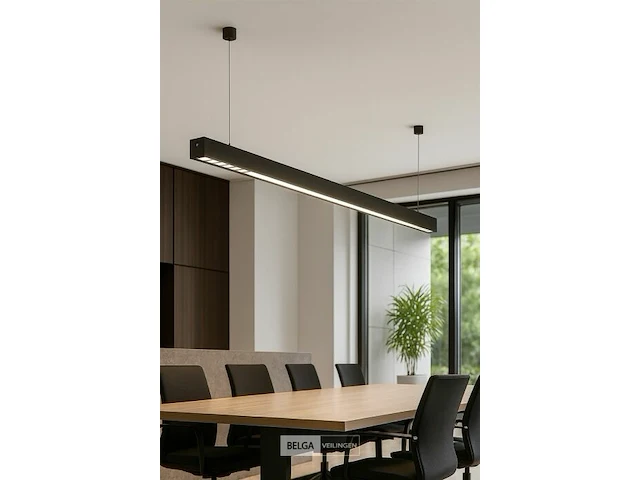 2 x led lineaire hanglamp – 35w – 120cm – zwart – ingebouwde led – inclusief montageset - afbeelding 1 van  6