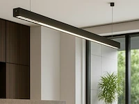 2 x led lineaire hanglamp – 35w – 120cm – zwart – ingebouwde led – inclusief montageset - afbeelding 1 van  6