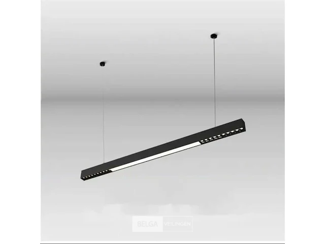 2 x led lineaire hanglamp – 35w – 120cm – zwart – ingebouwde led – inclusief montageset - afbeelding 3 van  6