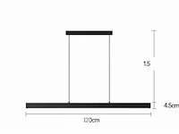 2 x led lineaire hanglamp – 35w – 120cm – zwart – ingebouwde led – inclusief montageset - afbeelding 4 van  6