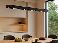2 x led lineaire hanglamp – 35w – 120cm – zwart – ingebouwde led – inclusief montageset - afbeelding 3 van  7