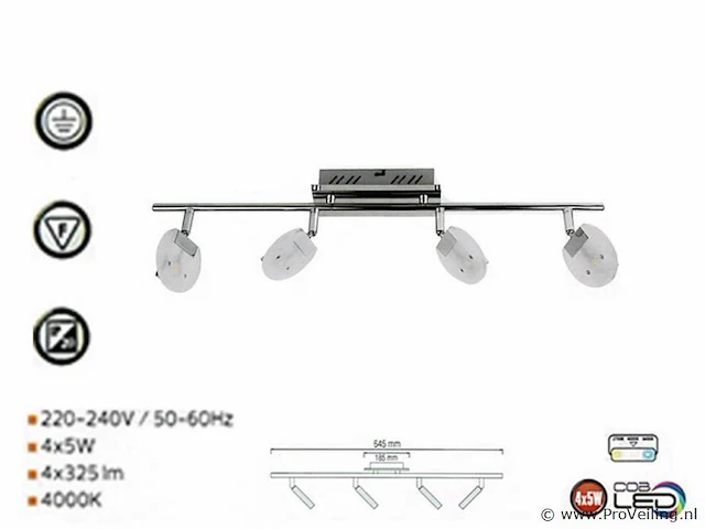 2 x led plafondspot – hl7164l – 5w – 4000k – neutraal wit – zilver - afbeelding 3 van  4