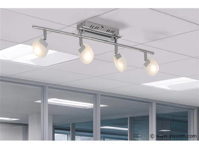 2 x led plafondspot – hl7164l – 5w – 4000k – neutraal wit – zilver - afbeelding 2 van  4