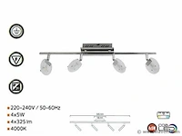 2 x led plafondspot – hl7164l – 5w – 4000k – neutraal wit – zilver - afbeelding 3 van  4