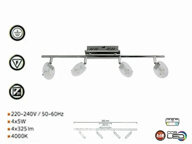 2 x led plafondspot – hl7164l – 5w – 4000k – neutraal wit – zilver - afbeelding 4 van  5