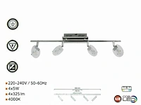 2 x led plafondspot – hl7164l – 5w – 4000k – neutraal wit – zilver - afbeelding 4 van  5