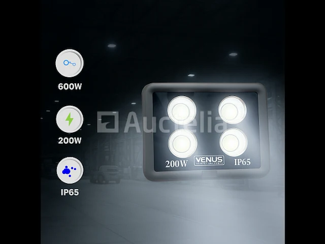 2 x led schijnwerper 200w – 6500k koel wit – ip65 waterdicht – 20.000 lm – cob – buiten/binnen - afbeelding 1 van  5