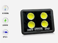 2 x led schijnwerper 200w – 6500k koud wit – ip65 waterdicht – 20.000 lm – cob – buiten/binnen - afbeelding 2 van  5