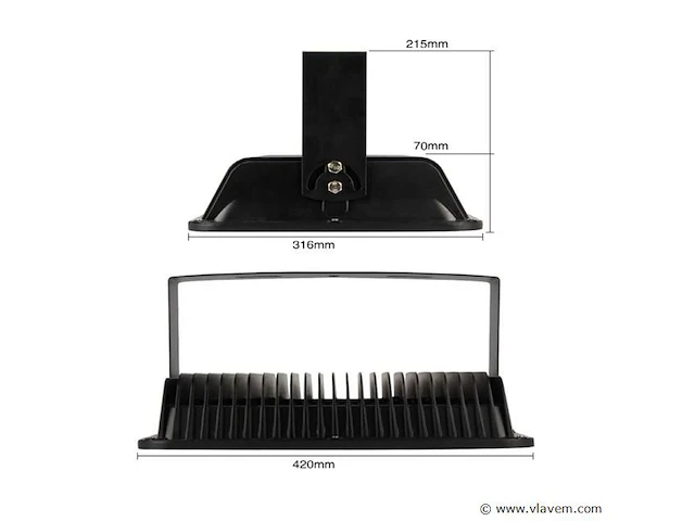 2 x led schijnwerper 200w – 6500k koud wit – ip65 waterdicht – 20.000 lm – cob – buiten/binnen - afbeelding 4 van  5