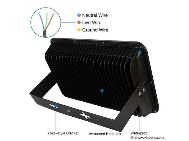2 x led schijnwerper 300w – 6500kkoud wit – ip65 waterdicht – 30.000 lm – cob – buiten/binnen - afbeelding 5 van  5