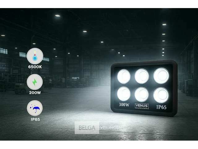 2 x led schijnwerper 300w – 6500kkoud wit – ip65 waterdicht – 30.000 lm – cob – buiten/binnen - afbeelding 1 van  6