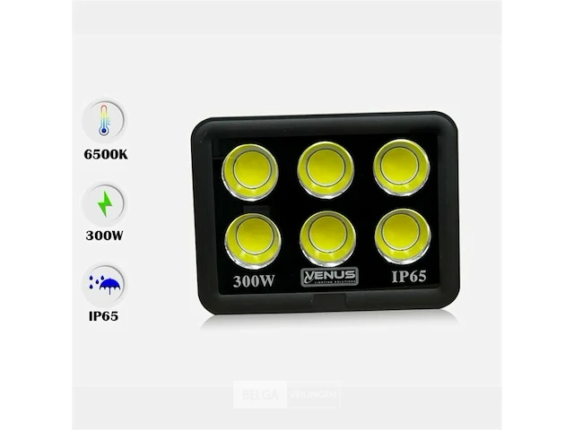 2 x led schijnwerper 300w – 6500kkoud wit – ip65 waterdicht – 30.000 lm – cob – buiten/binnen - afbeelding 3 van  6