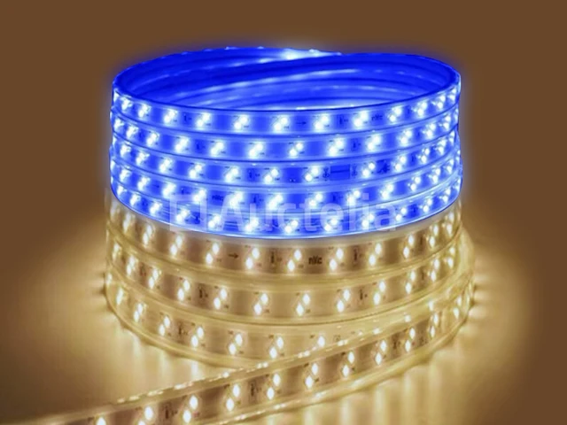 2 x led strip 25m - waterdicht (ip65) - warm wit/blauw - afbeelding 6 van  6