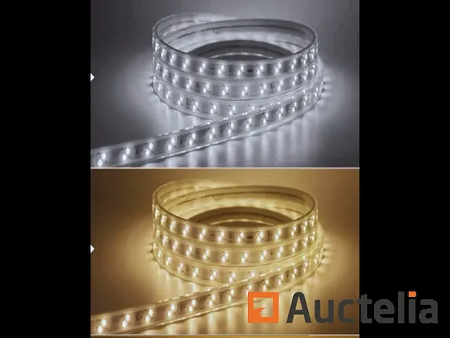 2 x led strip 25m - waterdicht (ip65) - warm wit/wit - afbeelding 1 van  6