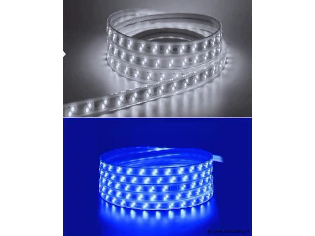 2 x led strip 25m – 10w/m – blauw & koud wit – ip65 waterdicht – smd 2835 - afbeelding 1 van  6