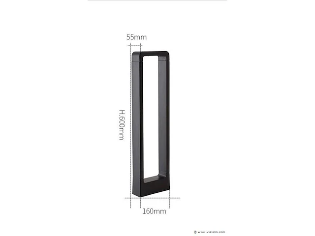 2 x led tuinlamp 7w – 60 cm – 3000k warm wit– 700 lm – ip54 waterdicht – zwart (sla-01) - afbeelding 2 van  4