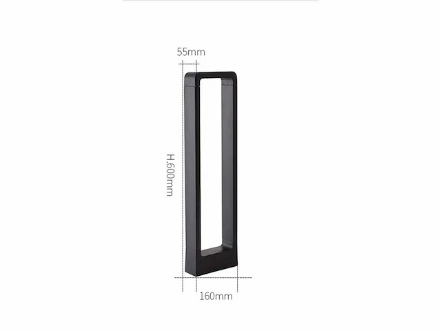 2 x led tuinlamp 7w – 60 cm – 3000k warm wit– 700 lm – ip54 waterdicht – zwart (sla-01) - afbeelding 3 van  5