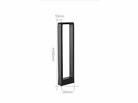 2 x led tuinlamp 7w – 60 cm – 3000k warm wit– 700 lm – ip54 waterdicht – zwart (sla-01) - afbeelding 3 van  5