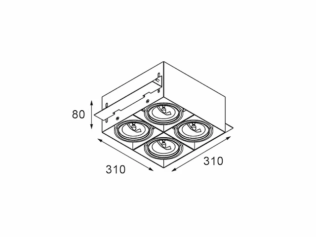 2 x ledc4 quad grid in trimless armatuur - afbeelding 5 van  7