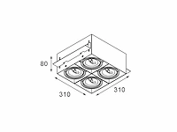 2 x ledc4 quad grid in trimless armatuur - afbeelding 5 van  7