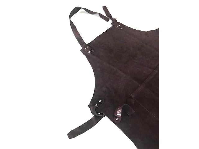 2 x lederen schort - leder - barbecue - bordo - afbeelding 2 van  3