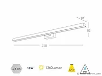 2 x linea nero design spiegel armatuur - afbeelding 2 van  4