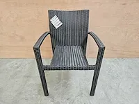 2 x luxury lounge stapelbare wickerstoel met arm brown - afbeelding 3 van  4