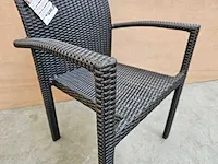 2 x luxury lounge stapelbare wickerstoel met arm brown - afbeelding 4 van  4