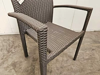 2 x luxury lounge wicker stoel met armleuning taupe - afbeelding 2 van  3