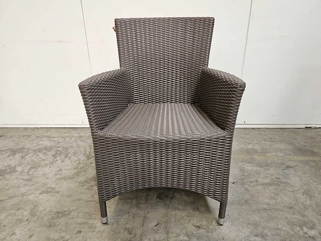 2 x luxury lounge wickerzetel met armleuning taupe - afbeelding 1 van  3