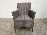 2 x luxury lounge wickerzetel met armleuning taupe - afbeelding 1 van  3